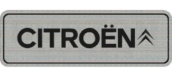 Aufkleber: CITROEN (silber / schwarz matt, ca. 4x11cm)